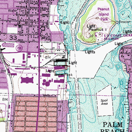 Topographic Map of Port of Palm Beach, FL