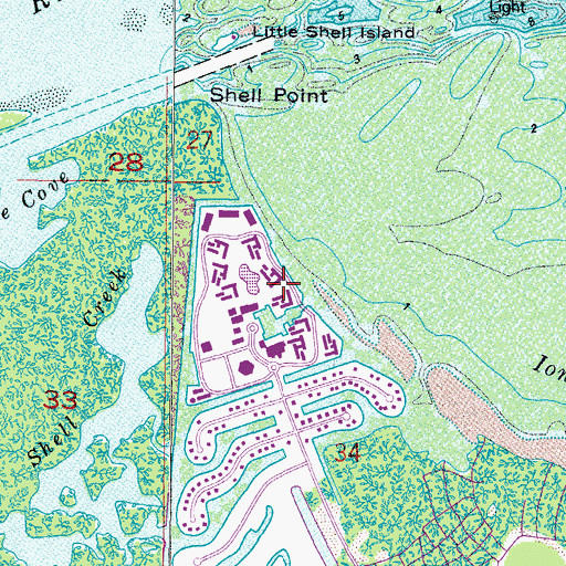 Topographic Map of Shell Point Village, FL