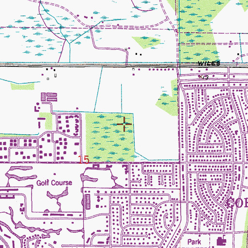 Topographic Map of Coral Baptist Church Mission, FL
