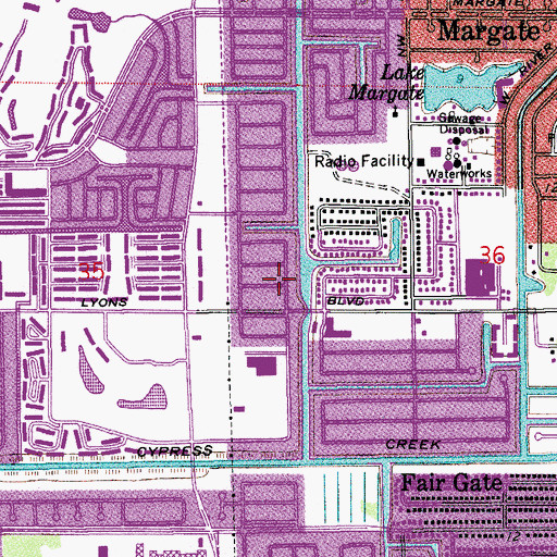 Topographic Map of Faith Baptist Church of Margate, FL