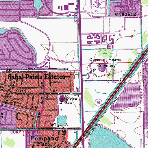 Topographic Map of Broadview Baptist Church, FL