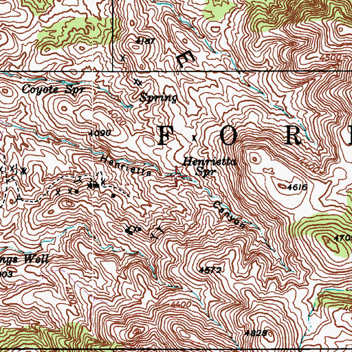 Topographic Map of Henrietta Spring, AZ