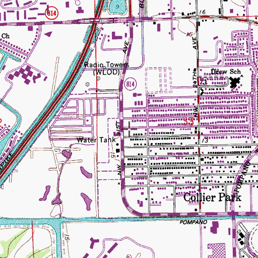 Topographic Map of Zion Hope Missionary Baptist Church, FL