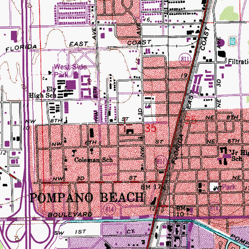 Topographic Map of Mount Zion Missionary Baptist Church, FL