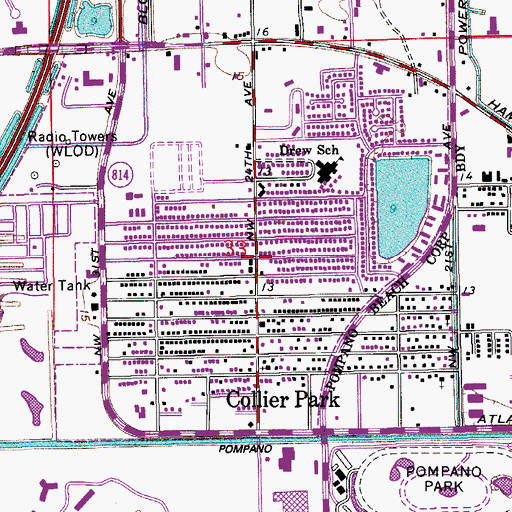 Topographic Map of Mount Pisgan Baptist Church, FL
