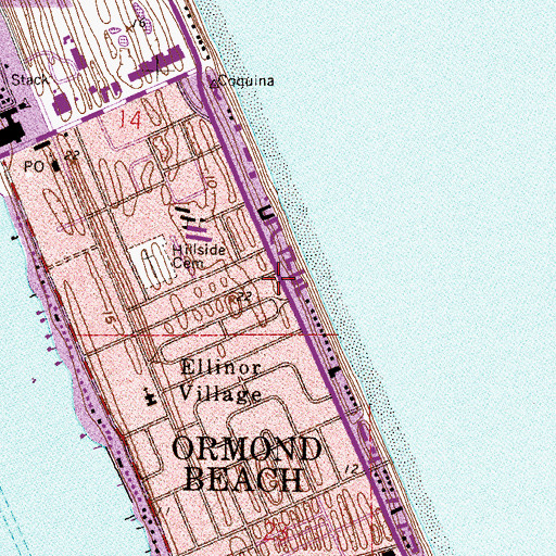 Topographic Map of Florida Hospital Oceanside, FL