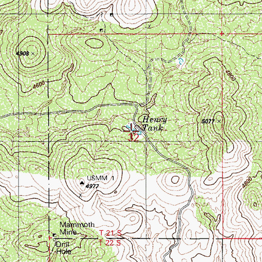 Topographic Map of Henry Tank, AZ