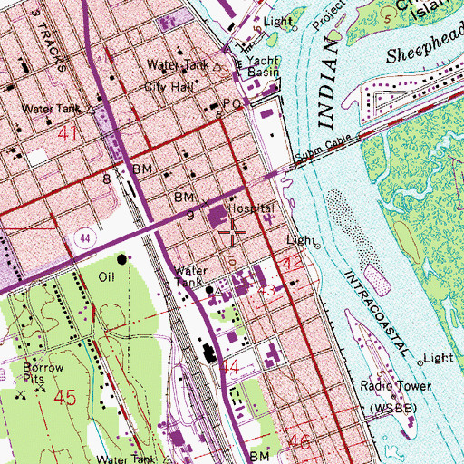 Topographic Map of Florida Hospital New Smyrna, FL