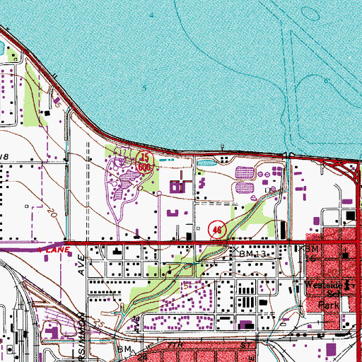 Topographic Map of Central Florida Regional Hospital, FL