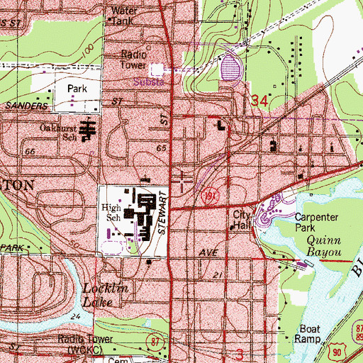 Topographic Map of West Florida Community Care Center, FL