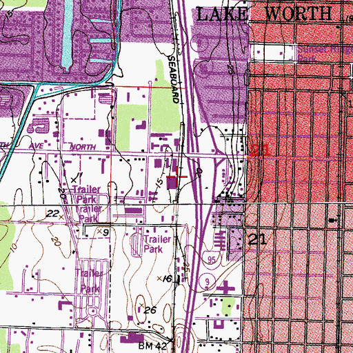 Topographic Map of Saint Marys Hospital, FL