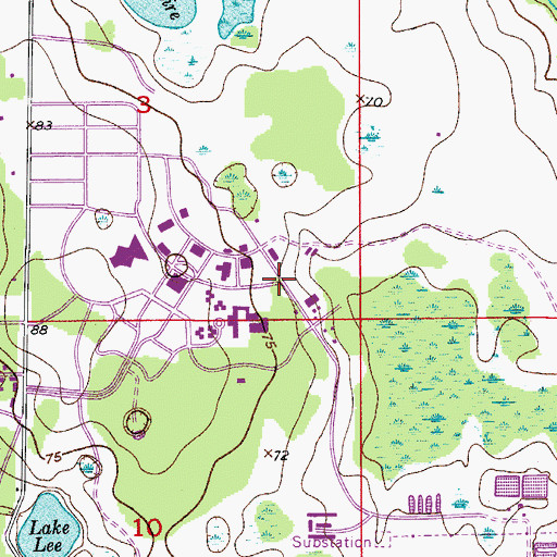 Topographic Map of University of Central Florida Library, FL