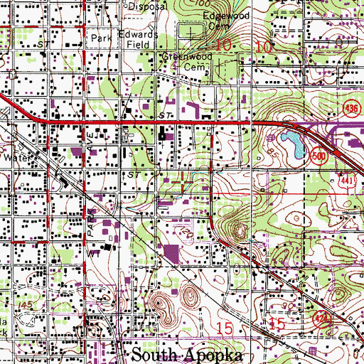 Topographic Map of North Orange Library, FL