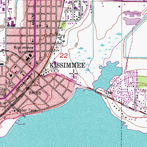 Topographic Map of Orlando Public Library - Kissimmee Branch, FL