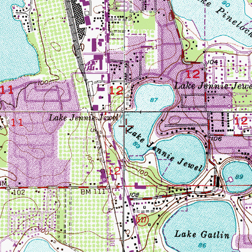Topographic Map of Orlando Public Library - Fort Gatlin, FL