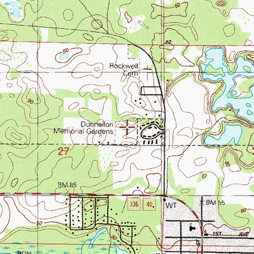 Topographic Map of Dunnellon Community Cemetery, FL