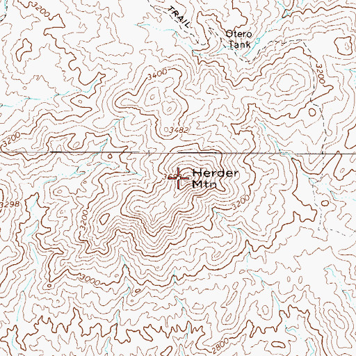Topographic Map of Herder Mountain, AZ