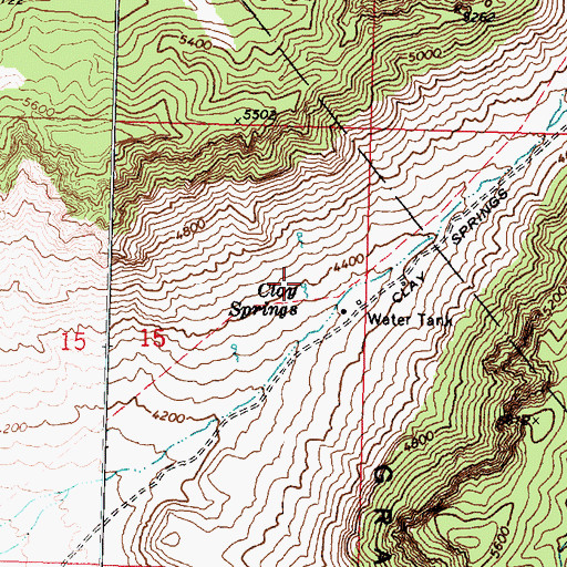 Topographic Map of Clay Springs, AZ