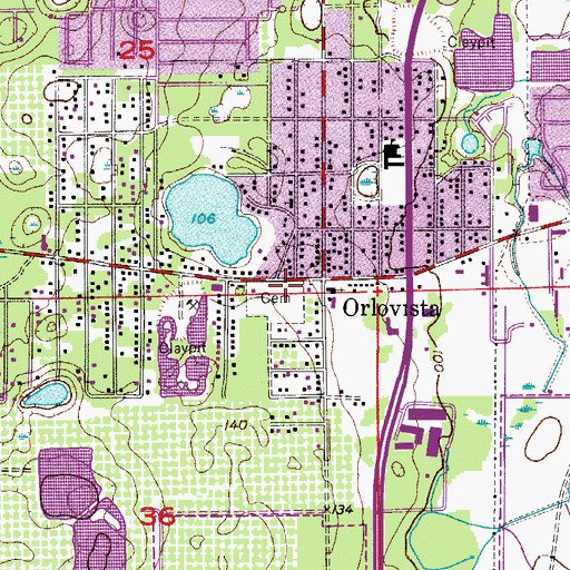 Topographic Map of Lake Hill Cemetery, FL