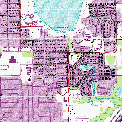 Topographic Map of Doctor Phillips Cemetery, FL