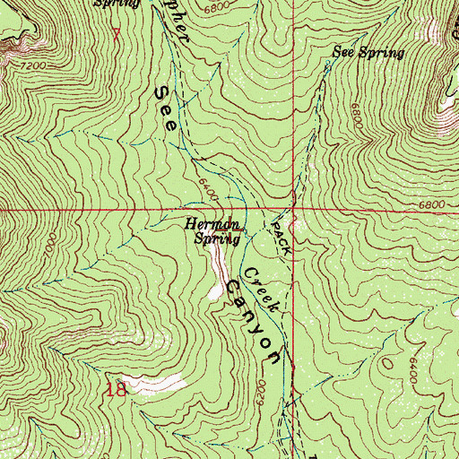 Topographic Map of Herman Spring, AZ