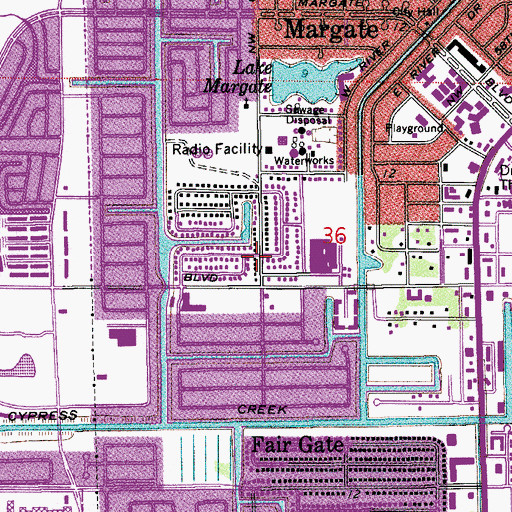 Topographic Map of Fountain of Life Assembly of God, FL