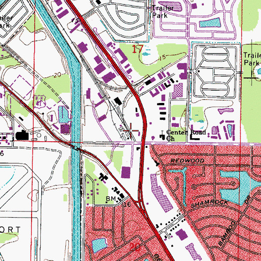 Topographic Map of Venice Memorial Gardens, FL