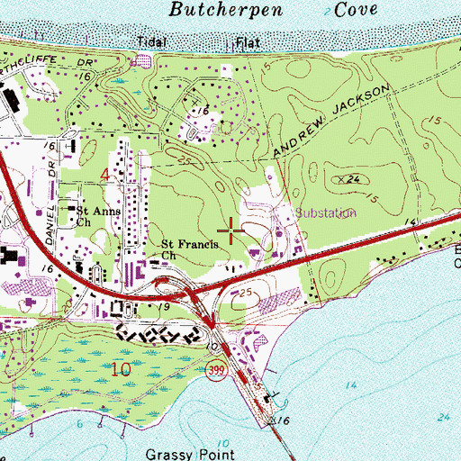Topographic Map of Serenity Gardens, FL