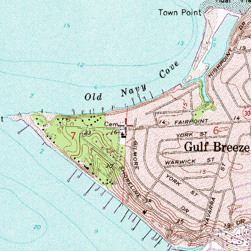 Topographic Map of Forest Lawn of Santa Rosa, FL