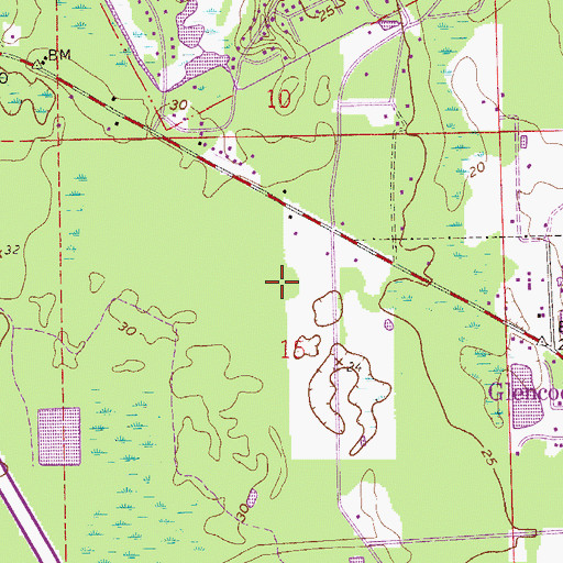 Topographic Map of Edgewater Cemetery, FL