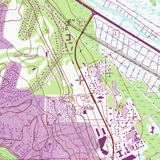 Topographic Map of Volusia Memorial Park, FL