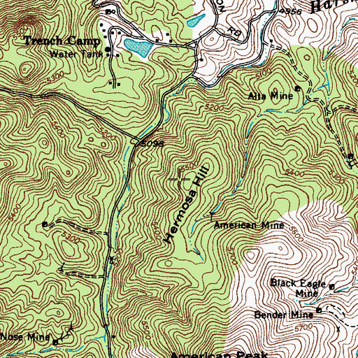 Topographic Map of Hermosa Hill, AZ