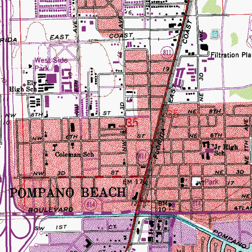 Topographic Map of Bethel African Methodist Episcopal Church, FL