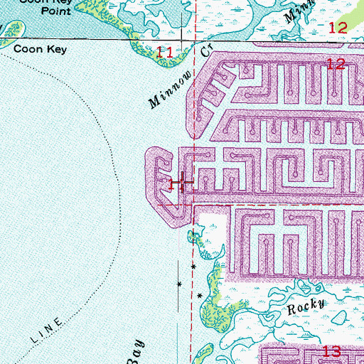 Topographic Map of Hernando Beach, FL