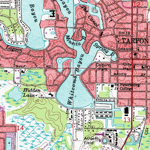 Topographic Map of Whitcomb Bayou, FL