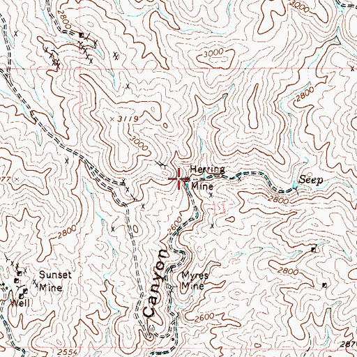 Topographic Map of Herring Mine, AZ