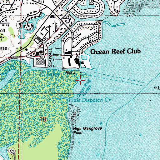 Topographic Map of Ocean Reef Harbor, FL
