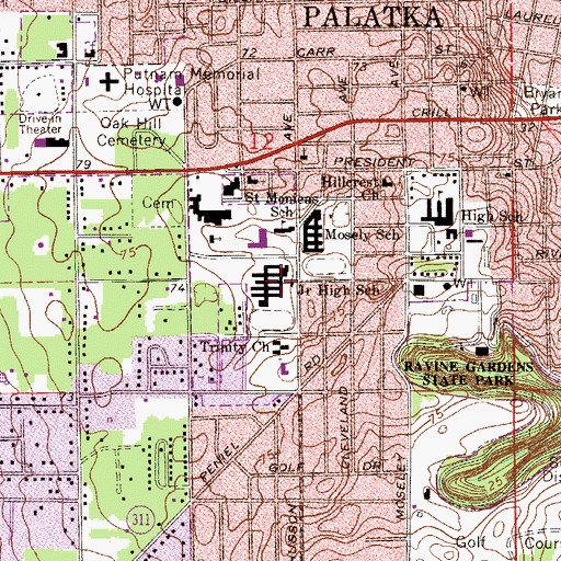 Topographic Map of W H Beasley Middle School, FL