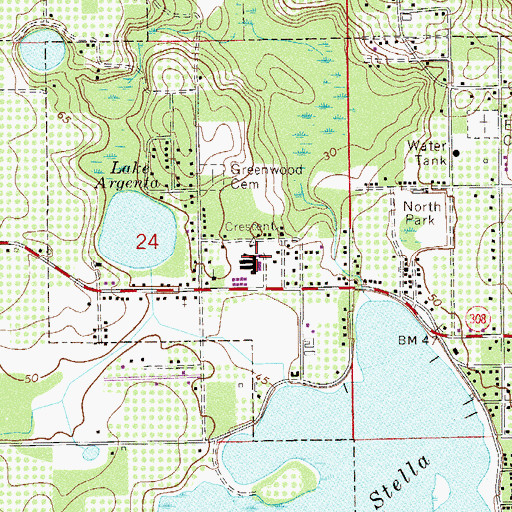 Topographic Map of Middleton-Burney Elementary School, FL
