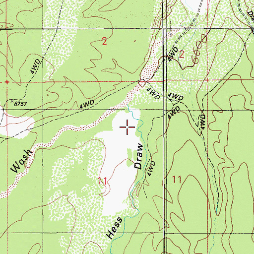 Topographic Map of Hess Draw, AZ