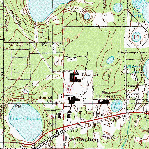 Topographic Map of C H Price Middle School, FL