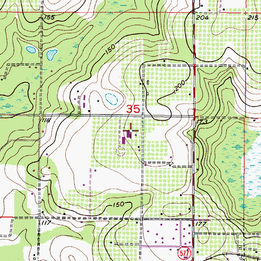 Topographic Map of San Antonio Elementary School, FL