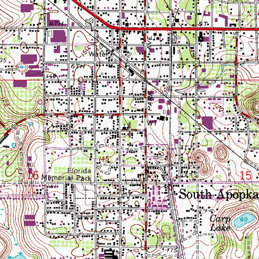 Topographic Map of First Baptist Church of Apopka, FL