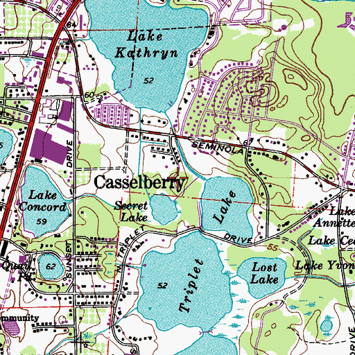 Topographic Map of Grace Fellowship Baptist Church, FL
