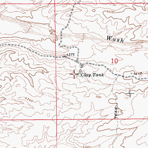 Topographic Map of Clay Tank, AZ