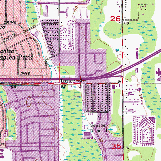 Topographic Map of Grace Baptist Church, FL