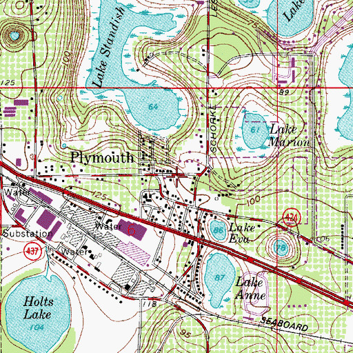 Topographic Map of Plymouth Baptist Church, FL