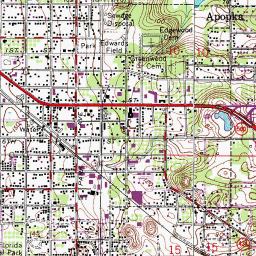 Topographic Map of Pleasant View Baptist Church, FL
