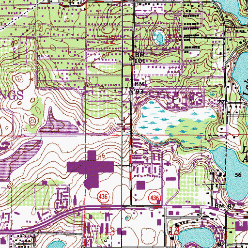 Topographic Map of Palm Springs Drive Baptist Church, FL