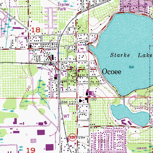 Topographic Map of Oak Level Heights Baptist Church, FL